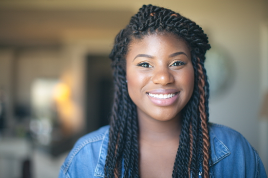 Lady smiling at camera