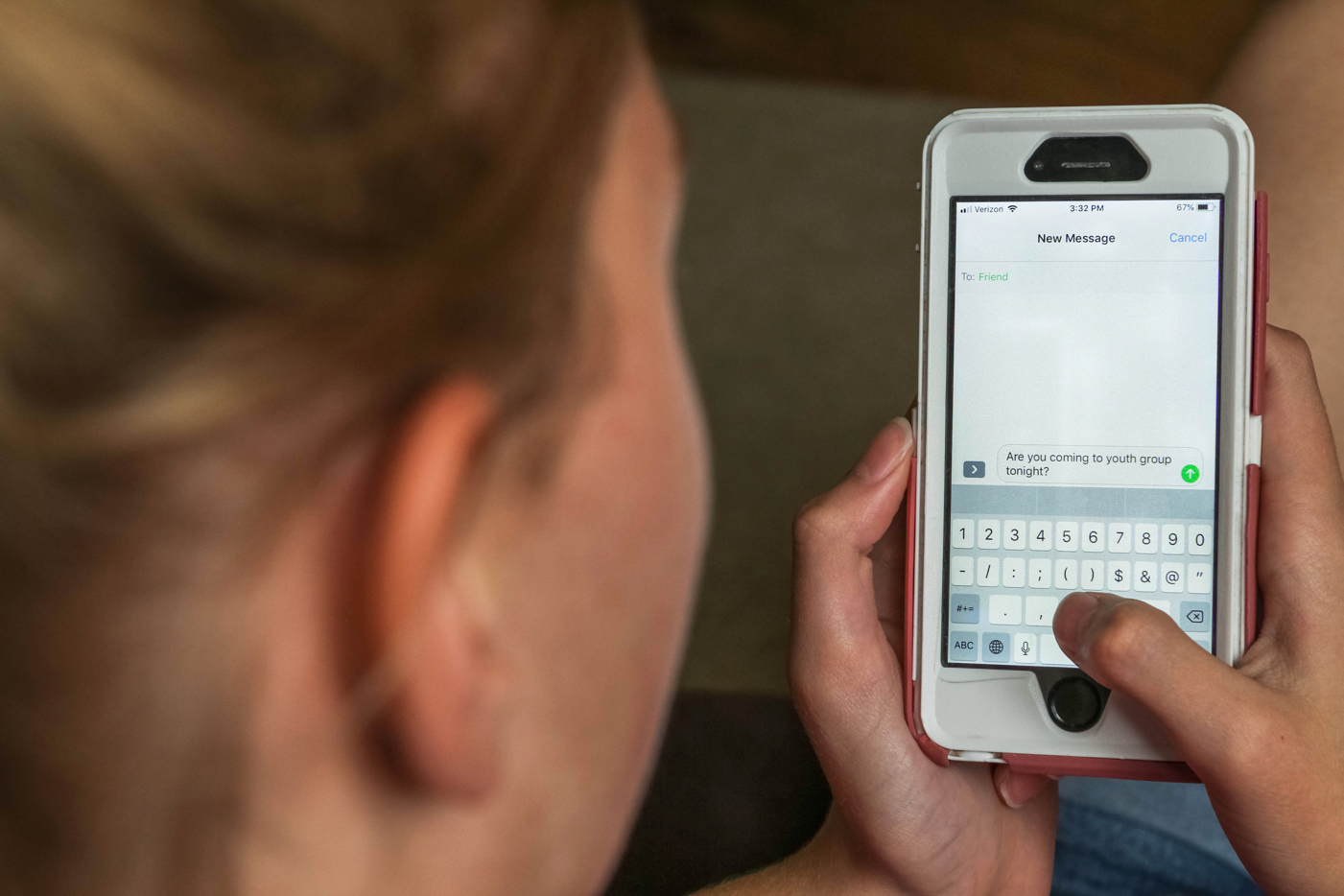 Young person on phone