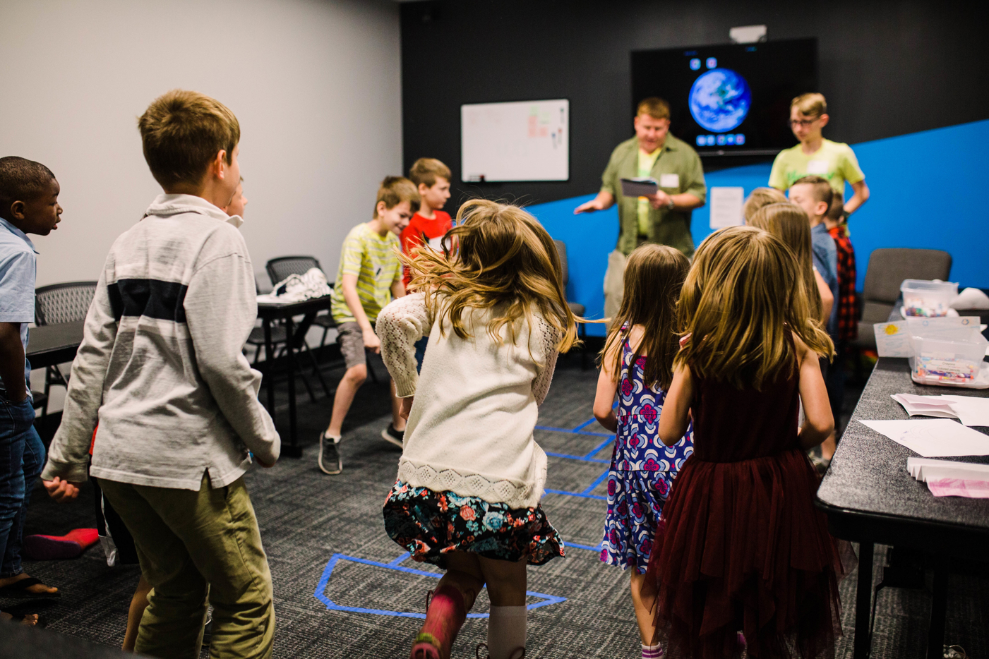 A photo of Children playing in a club setting